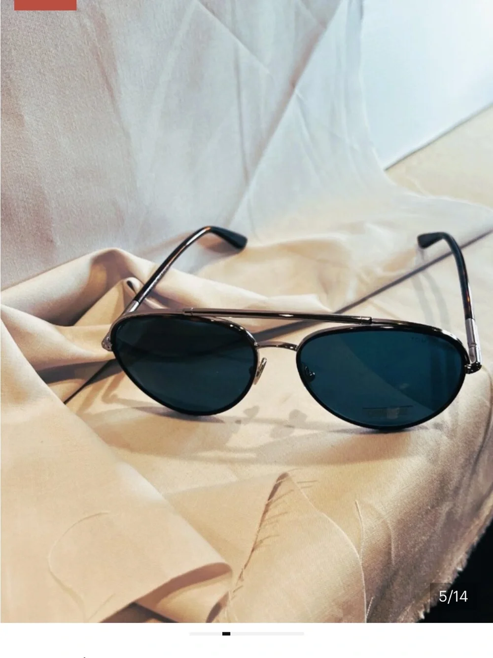 Tom Ford Aviator Sunglasses with Blue Lenses and Silver Frame